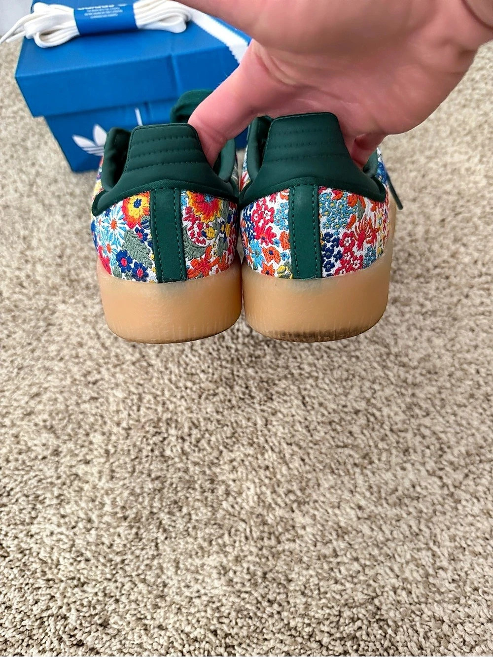 Adidas Women’s Sambae Liberty London Collegiate Green Floral Sneakers US 7 - Picture 5 of 9